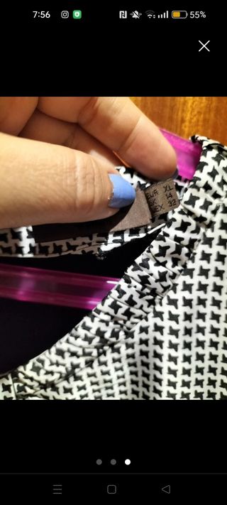 Blusa Cortefiel XL - Blanco y Negro