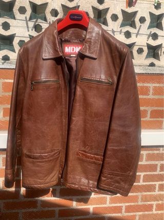 Chaqueta cuero marrón NDK