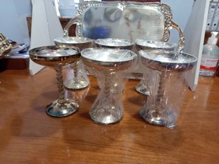 6 Copas Champán Alpaca - Vintage