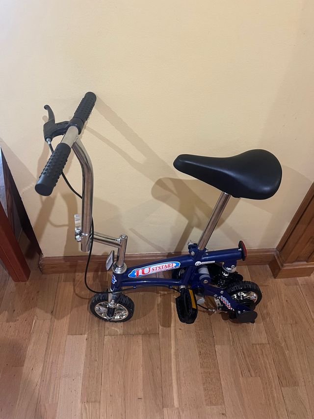 Mini bici monopatín azul niño