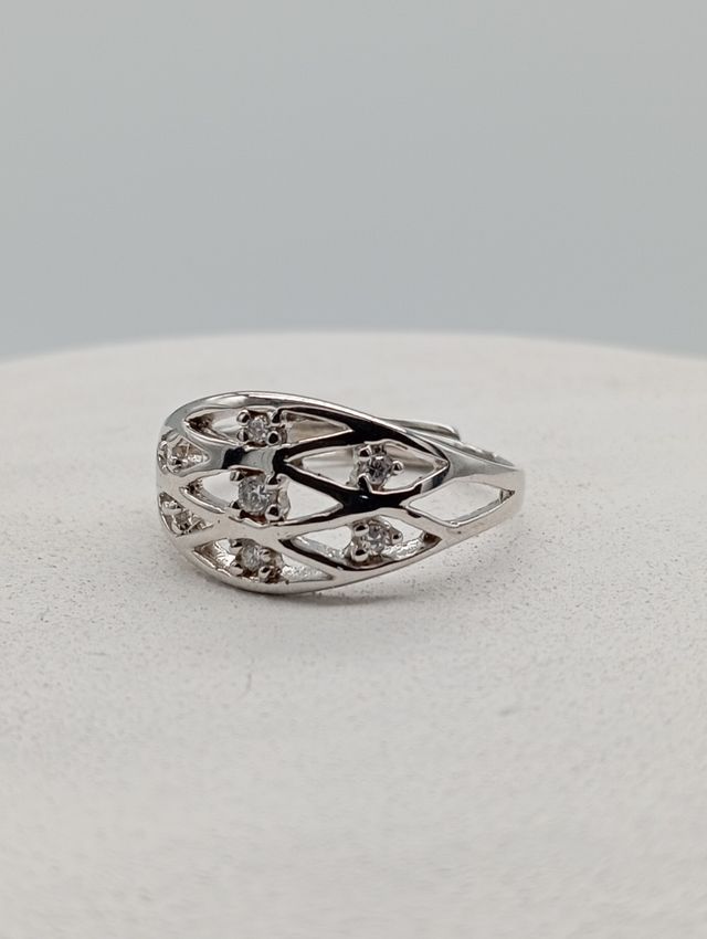 Anillo red plata de ley 925 y circonitas