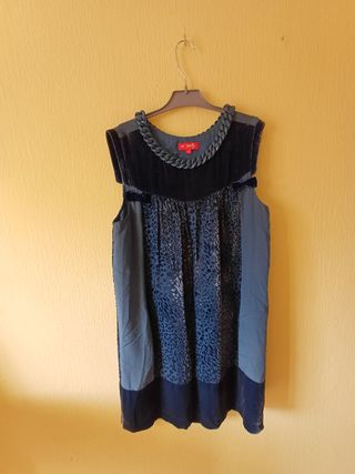 Vestido gasa terciopelo-cadena