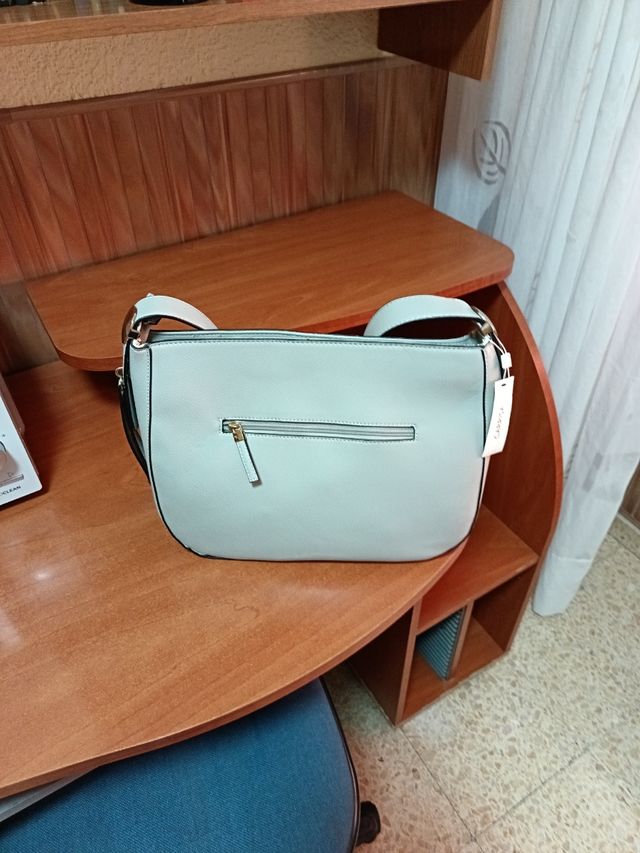 Bolso bandolera gris mujer