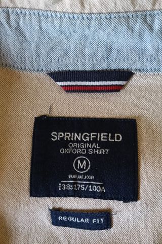 Camisa hombre Springfield beige M - manga larga