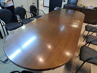 Mesa de sala de juntas, madera maciza roble