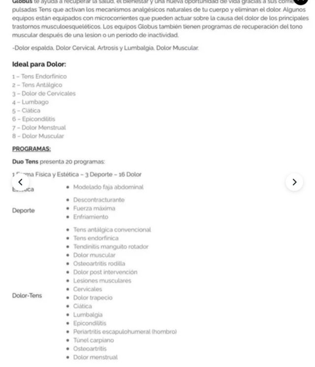 GLOBUS DUO TENS NUEVO ORIGINAL + ELECTRODOS