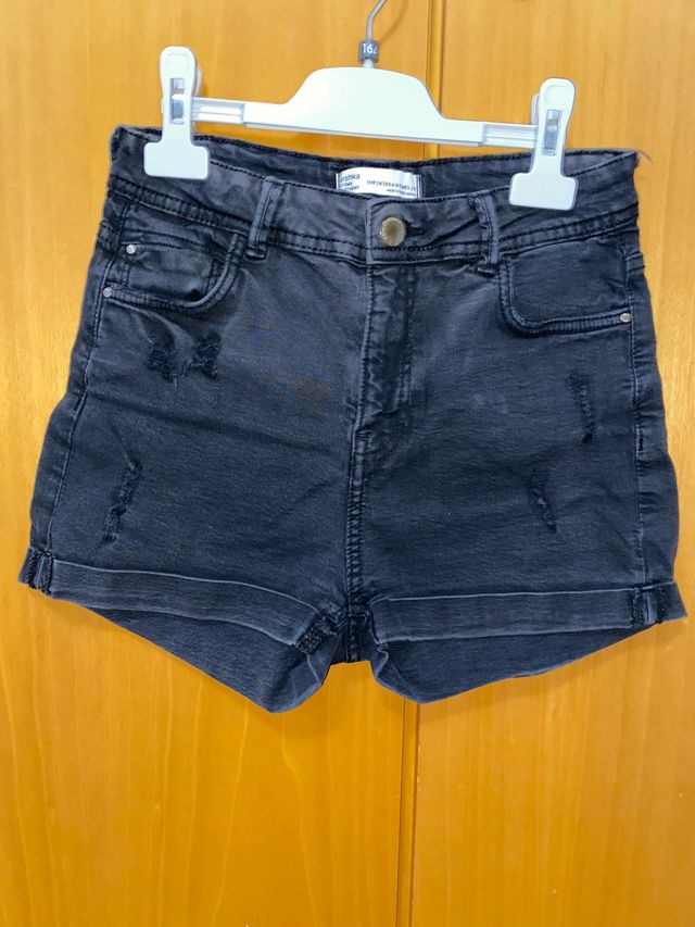 Shorts vaqueros Bershka mujer negros 