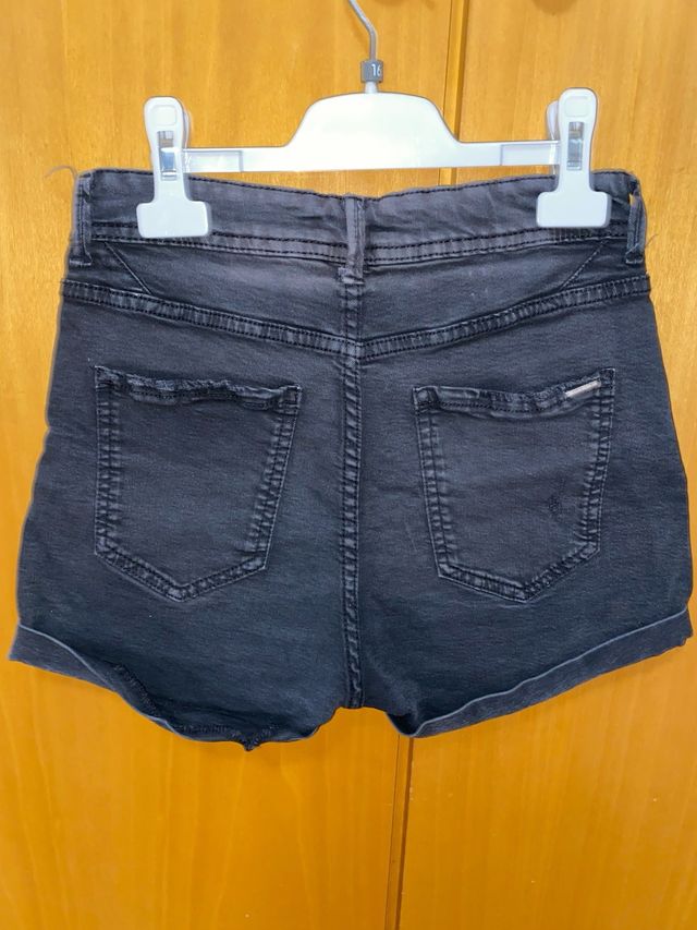 Shorts vaqueros Bershka mujer negros 