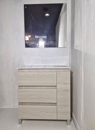 18519 - MUEBLE DE BAÑO (80CM) + LAVABO + ESPEJO 
