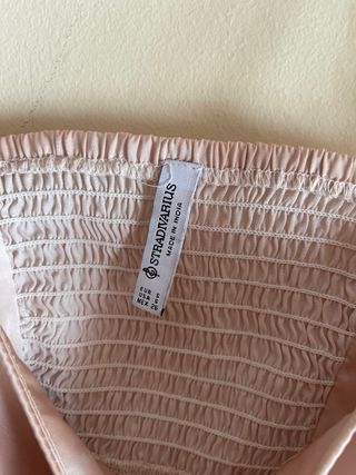 Top Corpiño Beige y Blanco con Lazada