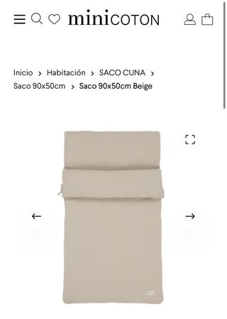 Saco cuna bebé Minicoton 90x50 beige