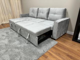 Sofá cama chaise longue gris en OFERTA LIMITADA