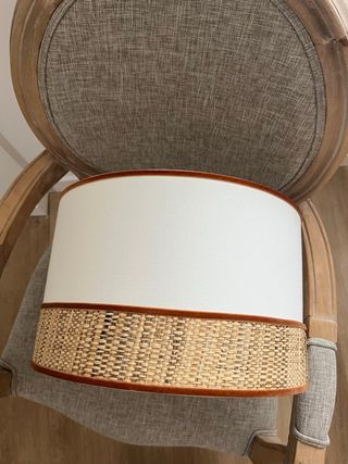 Pantalla lámpara - Rattan y filo terciopelo