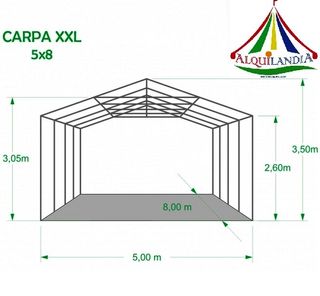 ¡OCASION! CARPA BLANCA XXL 8x5x2,6M 