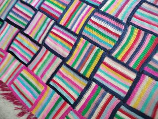 Manta patchwork lana multicolor 2x1,5m