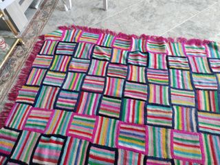 Manta patchwork lana multicolor 2x1,5m