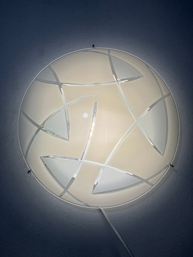Lampada soffitto vetro inciso