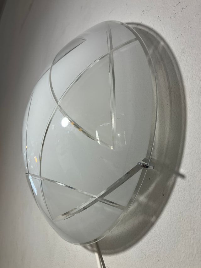 Lampada soffitto vetro inciso