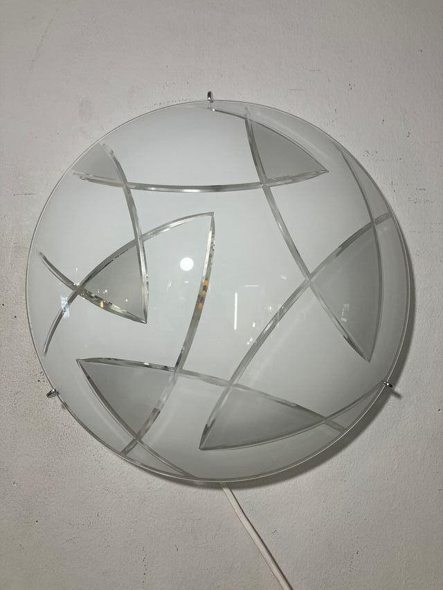 Lampada soffitto vetro inciso