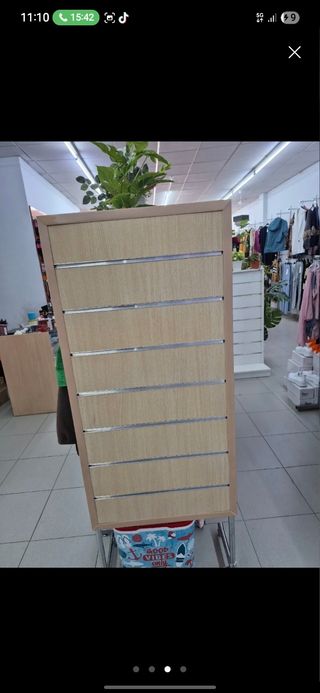 Panel de lama expositor madera para gancho de meta