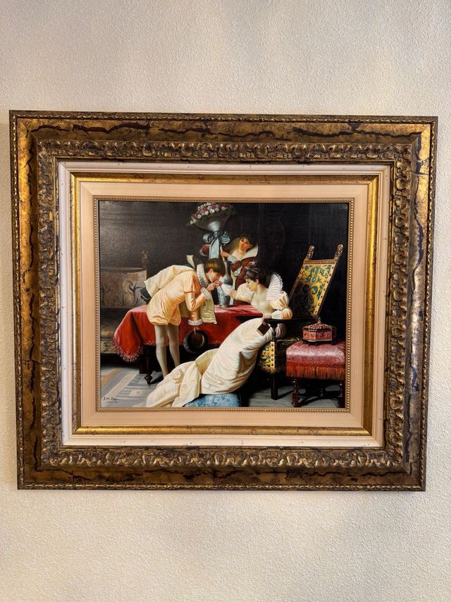 Cuadro al óleo - Escena romántica