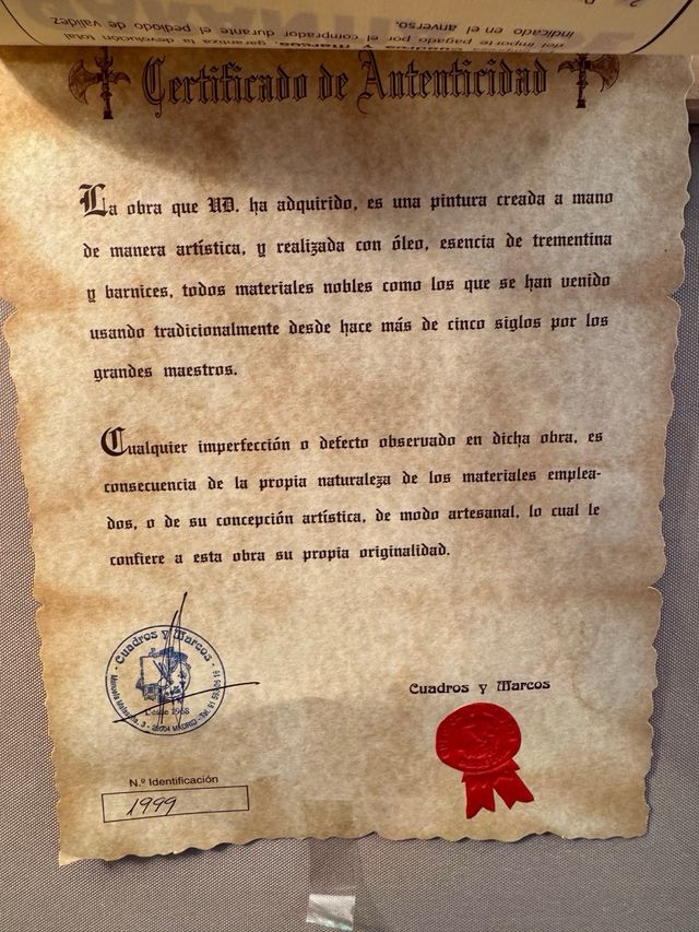 Cuadro al óleo - Escena romántica