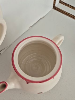 Juego té / café artesanal fresas