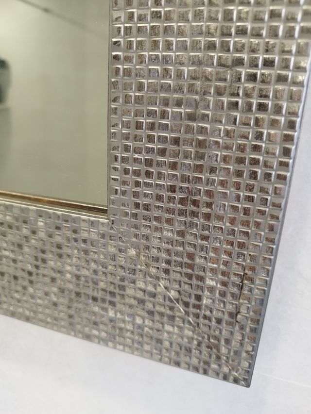 Espejo moderno gris plata