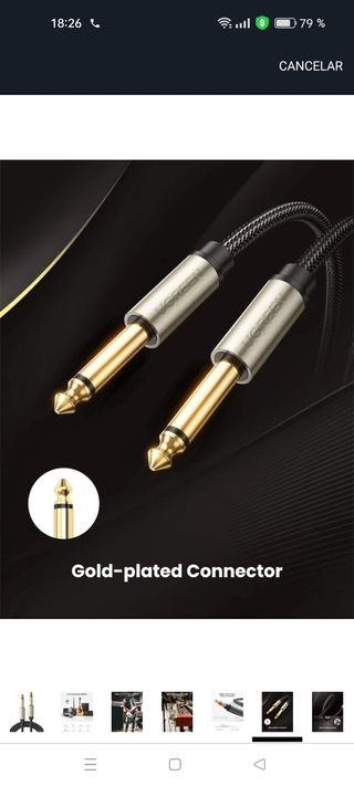 Cable UGREEN Jack 6.35mm Macho-Macho 3M.