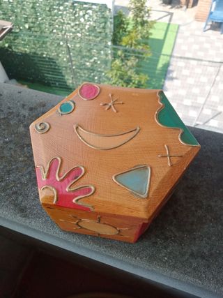 Scatola legno vintage dipinta a mano