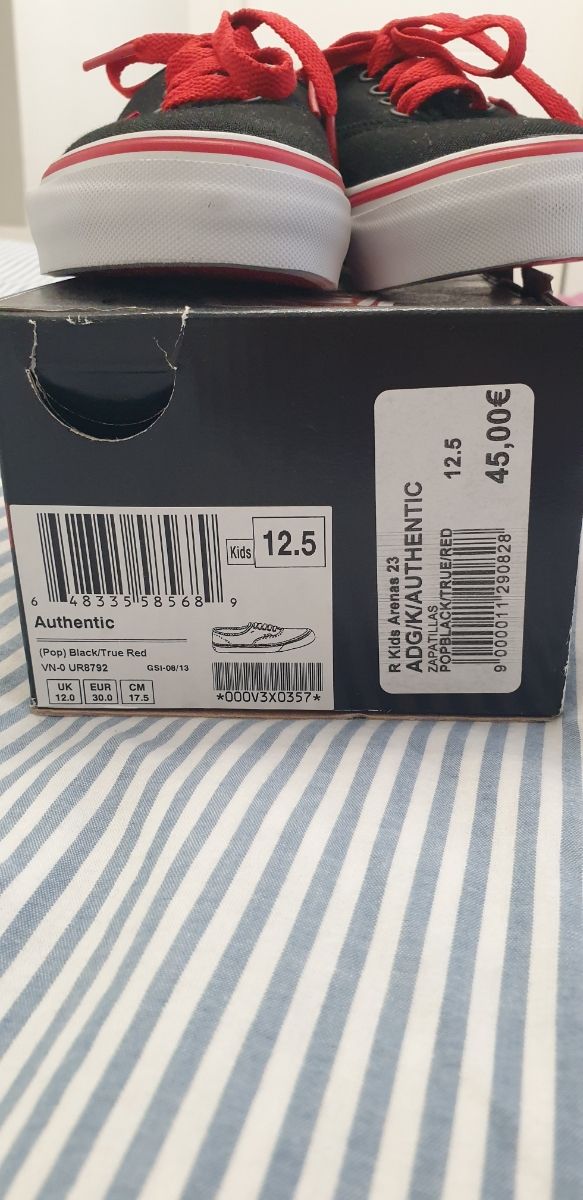 Vans Authentic negras rojas n°30