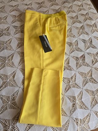 Pantalones Zara Basic Amarillos