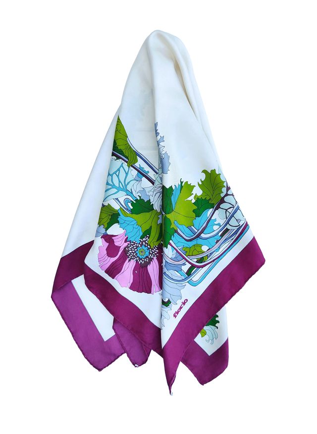 Fiorio Milano Vintage 70's Silk Scarf Poppies