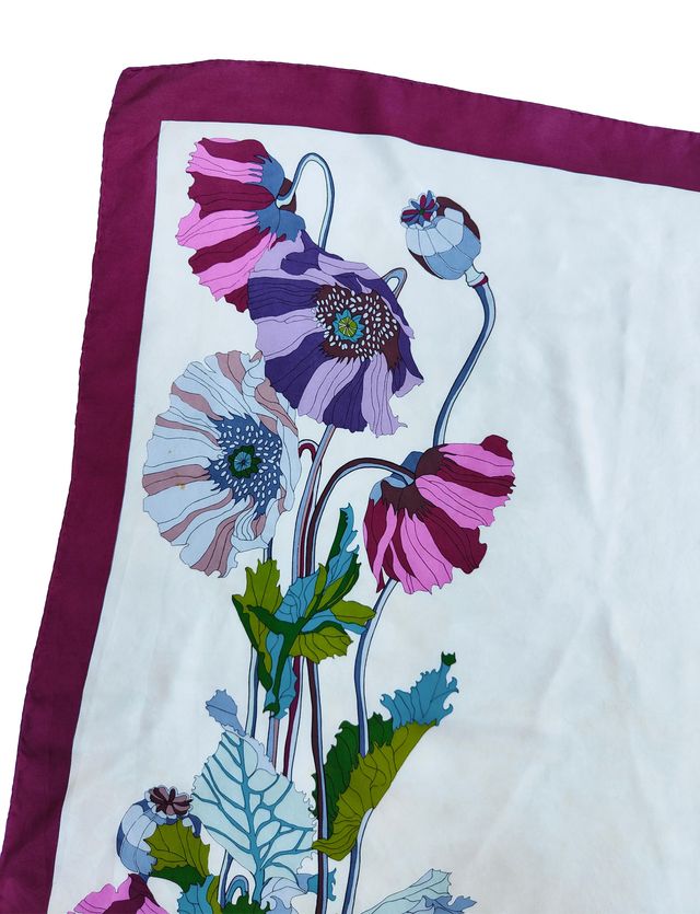 Fiorio Milano Vintage 70's Silk Scarf Poppies