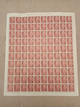 Planchas sellos Franco: 100 sellos
