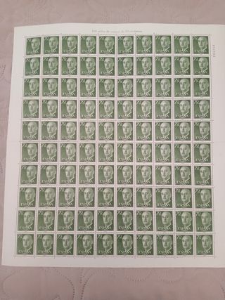 Planchas sellos Franco: 100 sellos