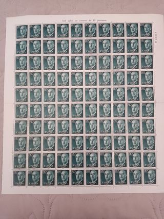 Planchas sellos Franco: 100 sellos