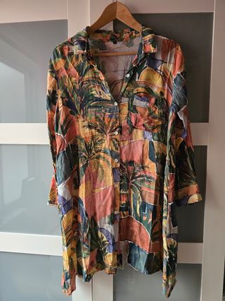Vestido camisero estampado
