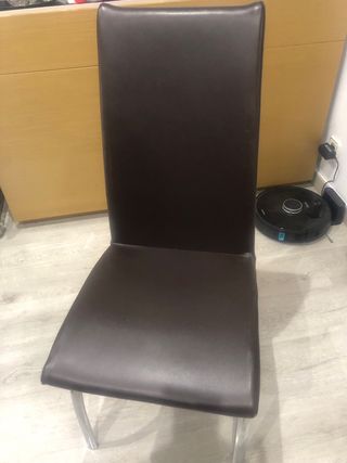 Mesa cristal, aluminio y 4 sillas