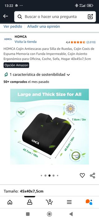 Cojín HOMCA Antiescaras 40x45x7.5cm