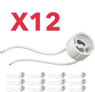 12 Casquillos GU10 Cerámicos 25W