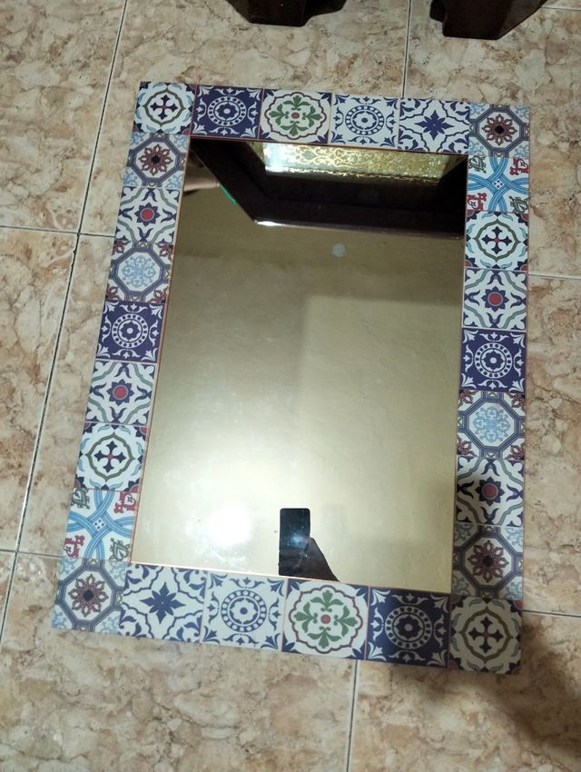 Espejo mosaico multicolor