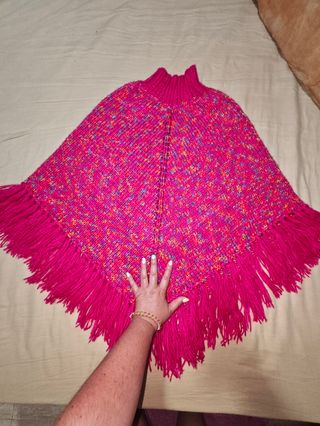 Poncho lana multicolor - Talla única