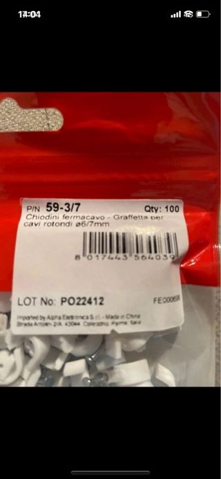 Chiodini fermacavo - 100pz 6/7mm