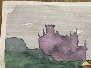 Acuarela original paisaje Alcázar Segovia