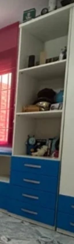 Mueble dormitorio juvenil - azul y blanco