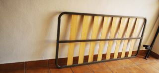 Somier 90 - Gris - Metal y Madera