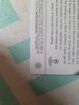 Cromo Fermín López FC Barcelona rc