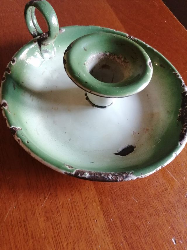 Porta Candela metallo Smaltato primi 900