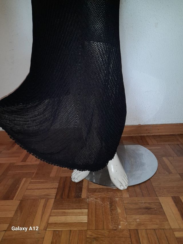 Vestido negro crochet